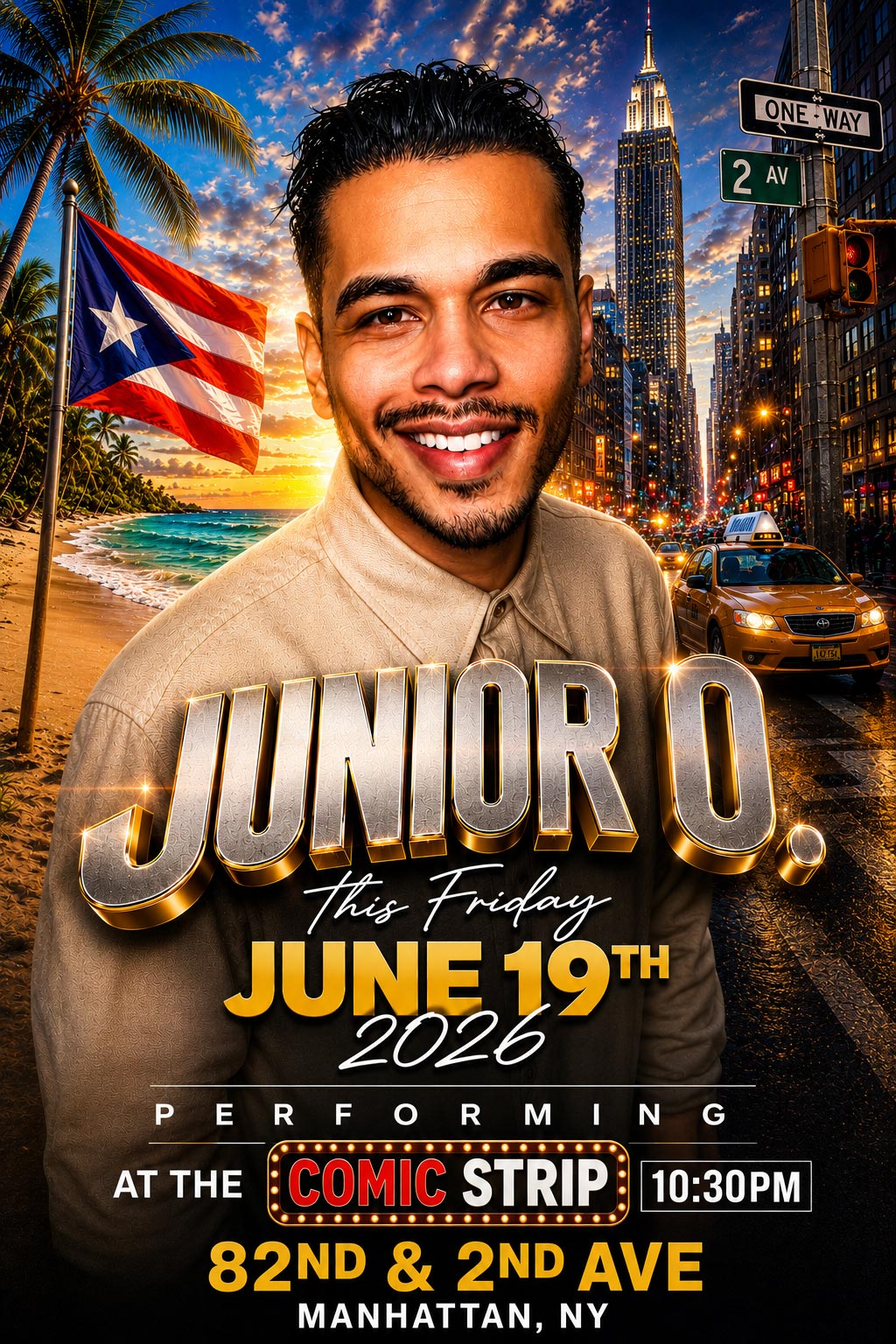 JUNIOR O - Friday, June 19th Comedy Show at Comic Strip Live