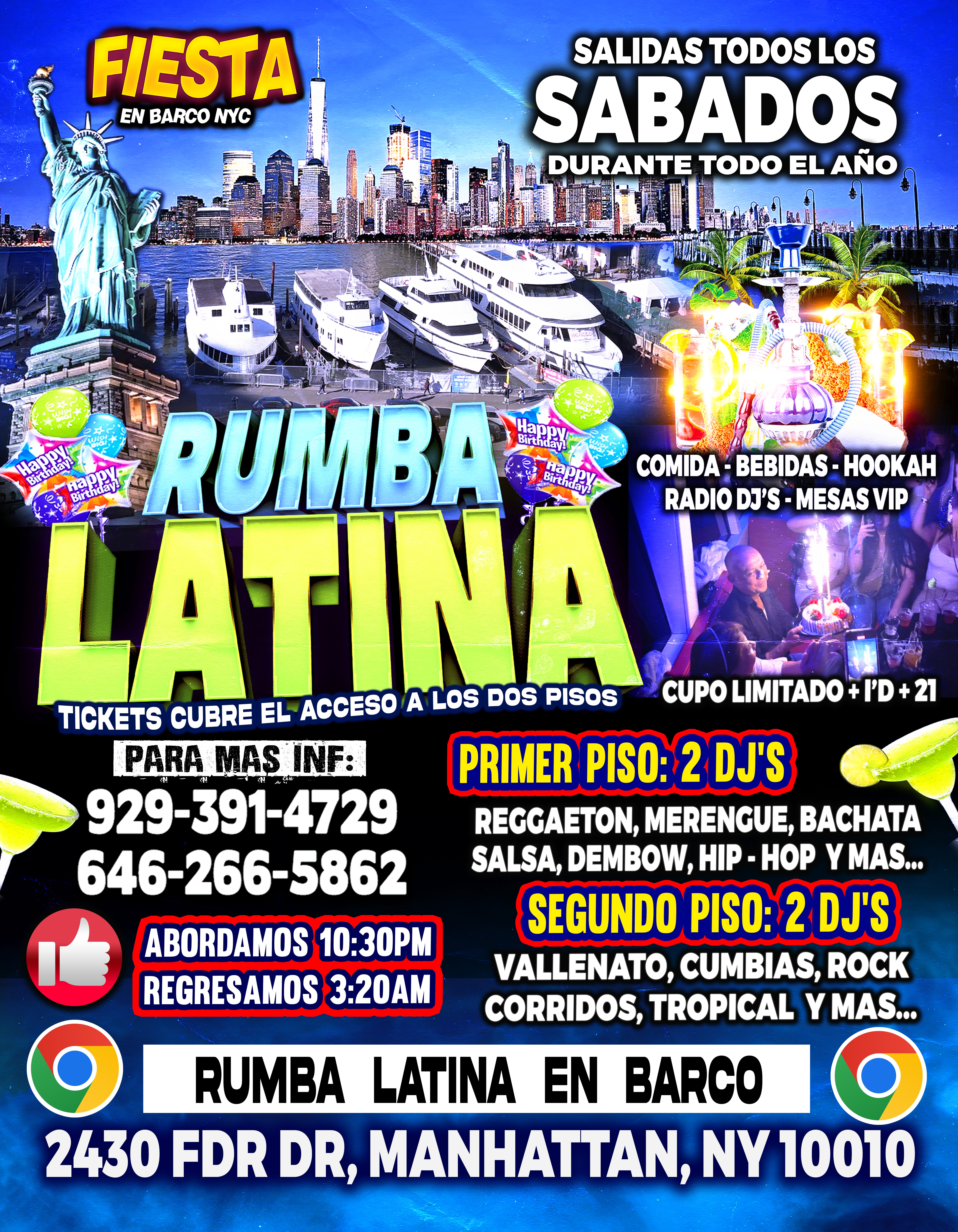 Fiesta En Barco + Radio Dj's + Dos Pisos De Musica Diferente