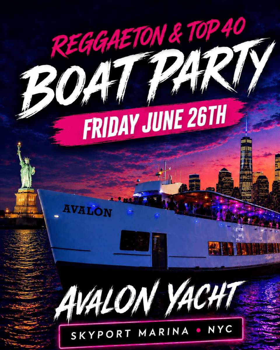 Buy tickets for Reggaeton Boat Party NYC | Avalon Yacht at Skyport Marina – June 26th Reggaeton Boat Party NYC | Avalon Yacht at Skyport Marina – June 26th