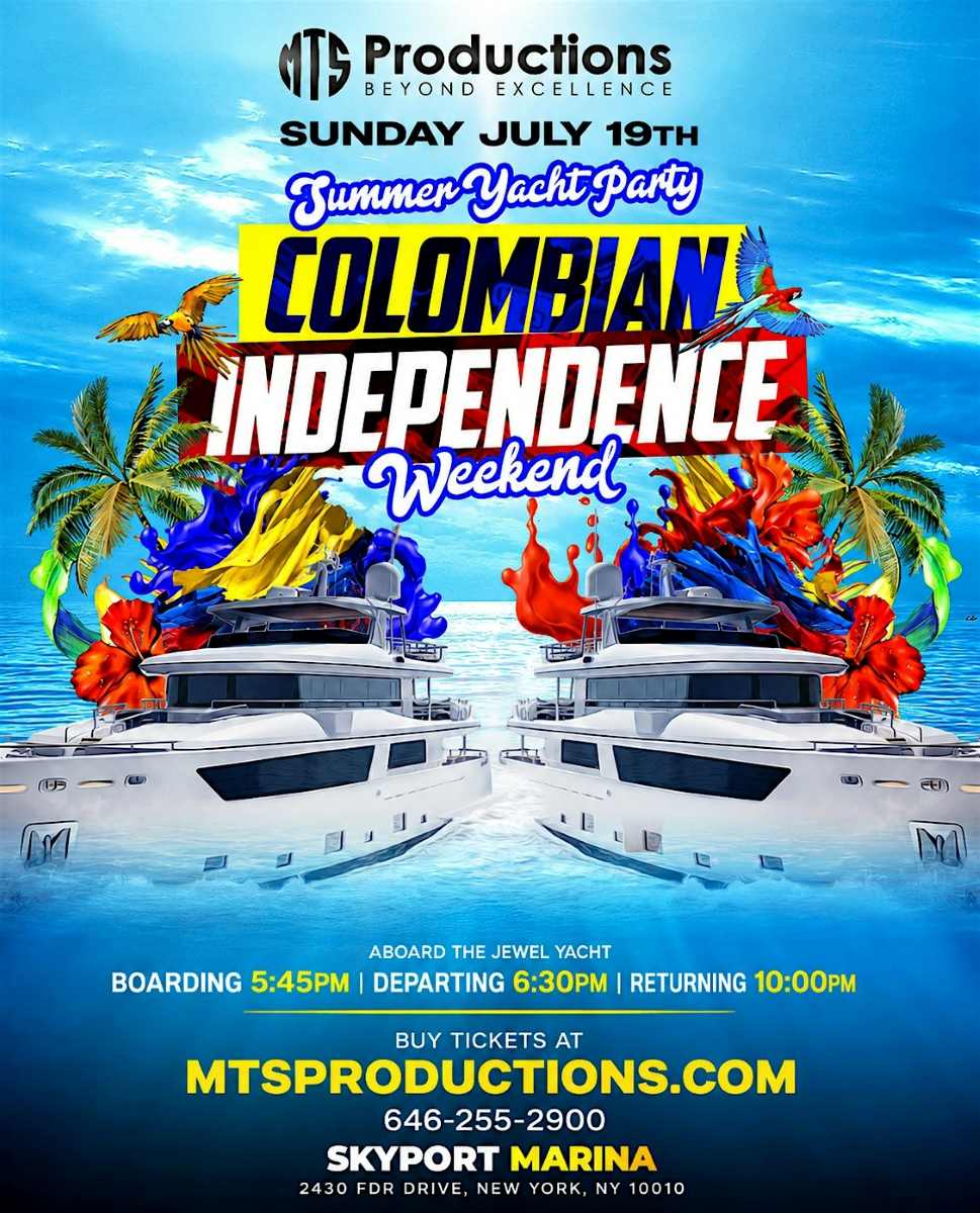 Buy tickets for Colombian Independence Weekend Yacht Party NYC – Jewel Yacht Colombian Independence Weekend Yacht Party NYC – Jewel Yacht