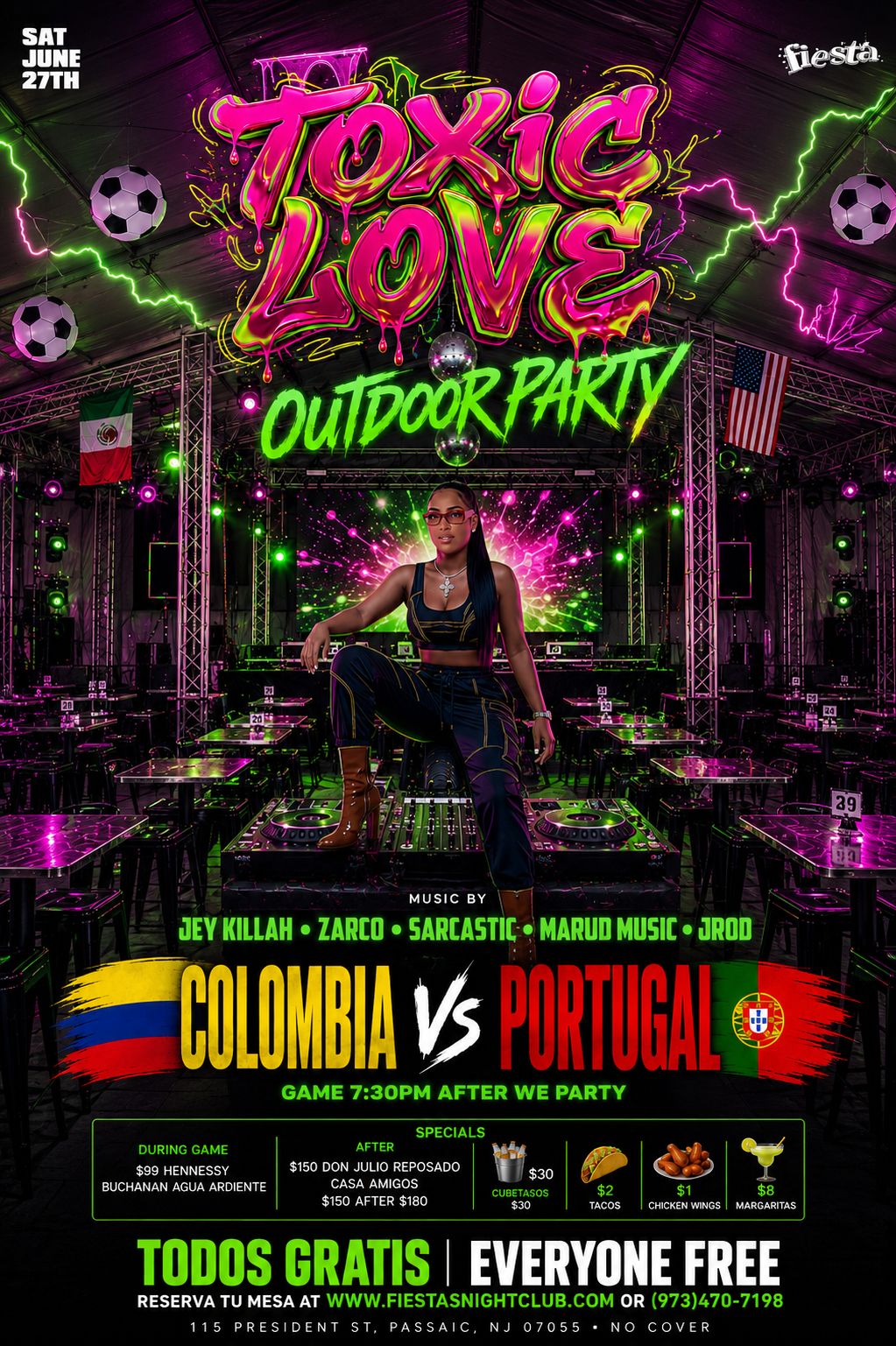 Buy tickets for TOXIC LOVE OUTDOOR PARTY - COLOMBIA VS PORTUGAL TOXIC LOVE OUTDOOR PARTY - COLOMBIA VS PORTUGAL