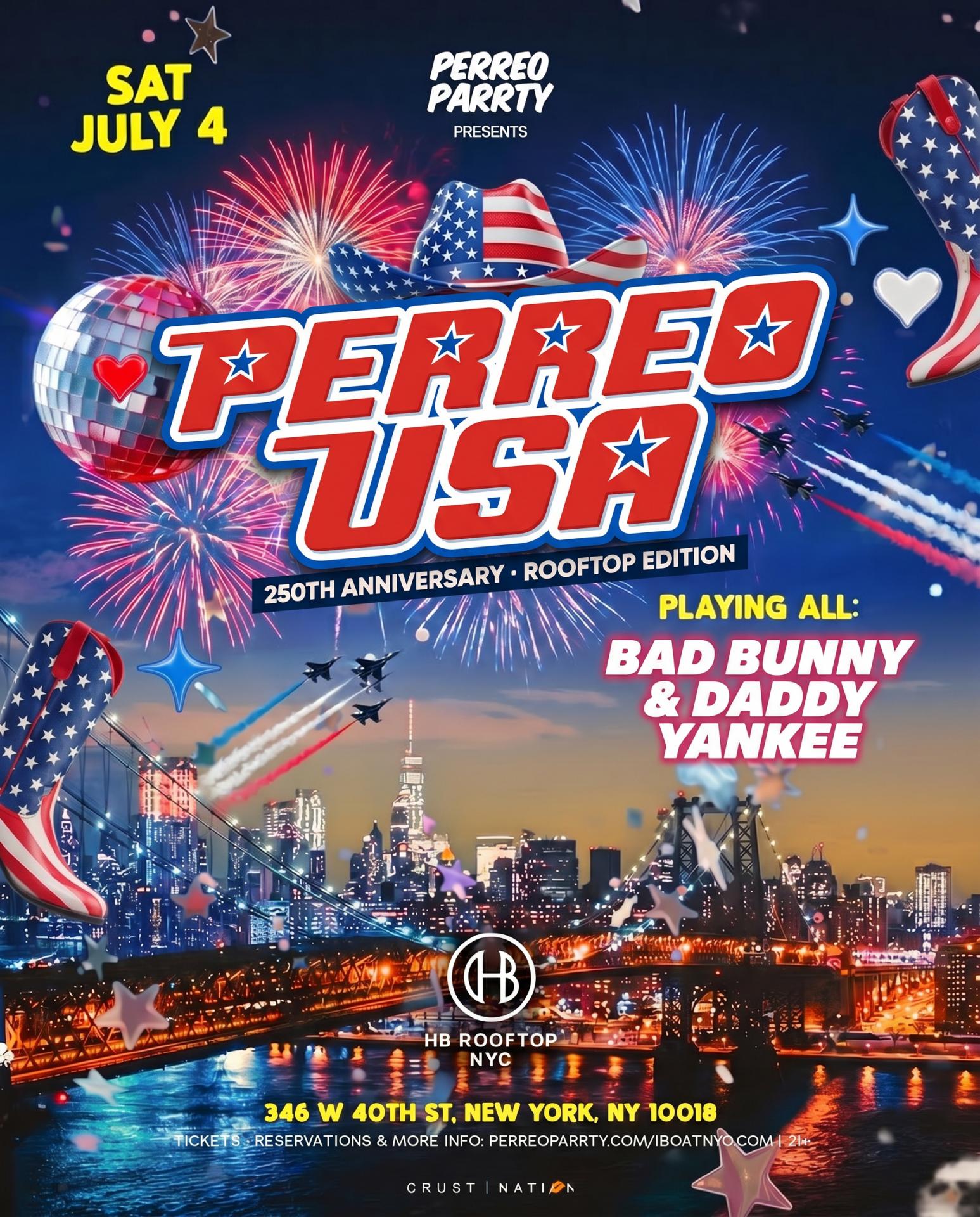 4th of July Reggaeton Rooftop Party NYC 2026 | Perreo USA at Highbar