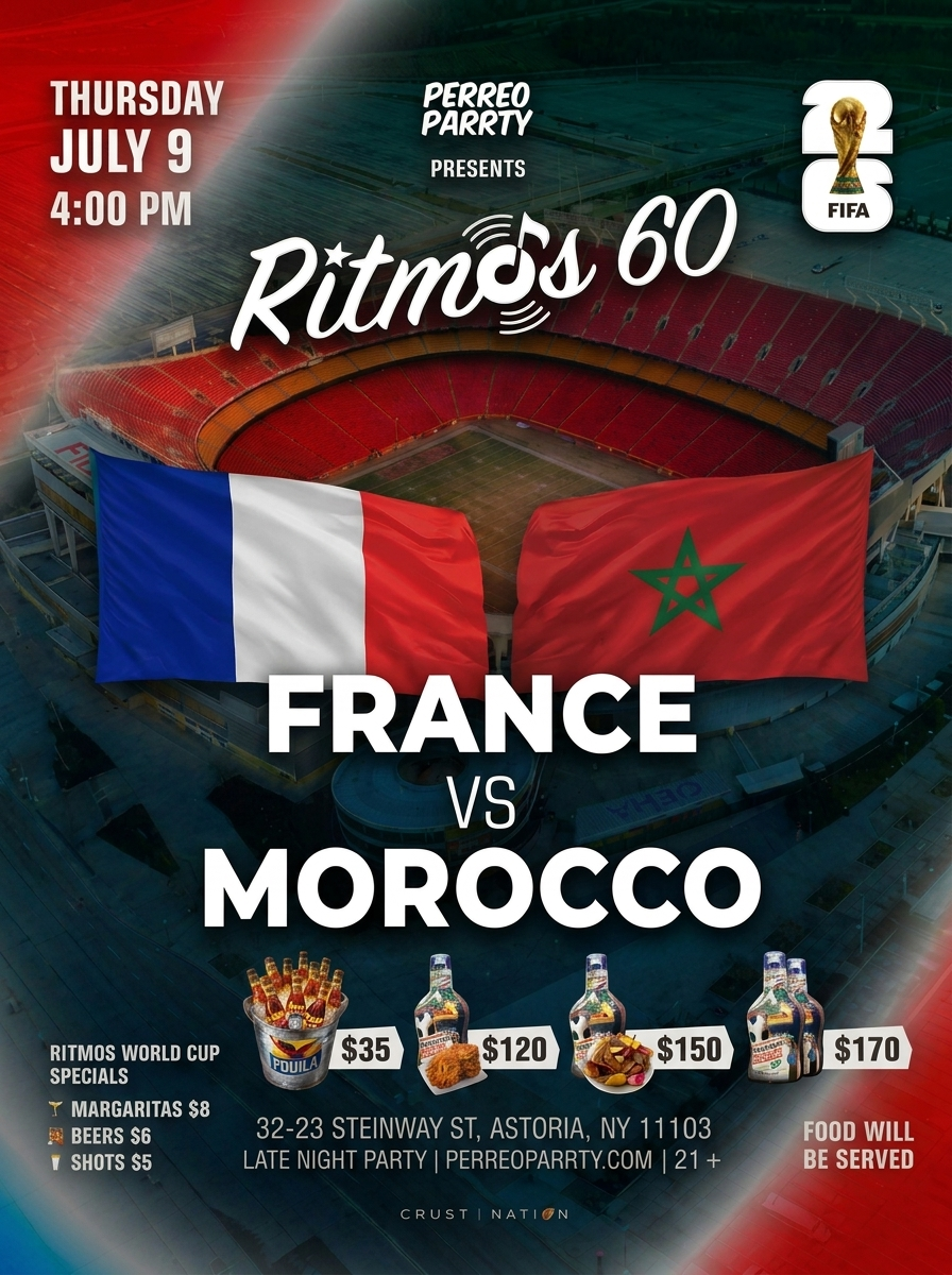FIFA WORLD CUP 2026 WATCH PARTY: MOROCCO vs FRANCE at Ritmos 60 Bar