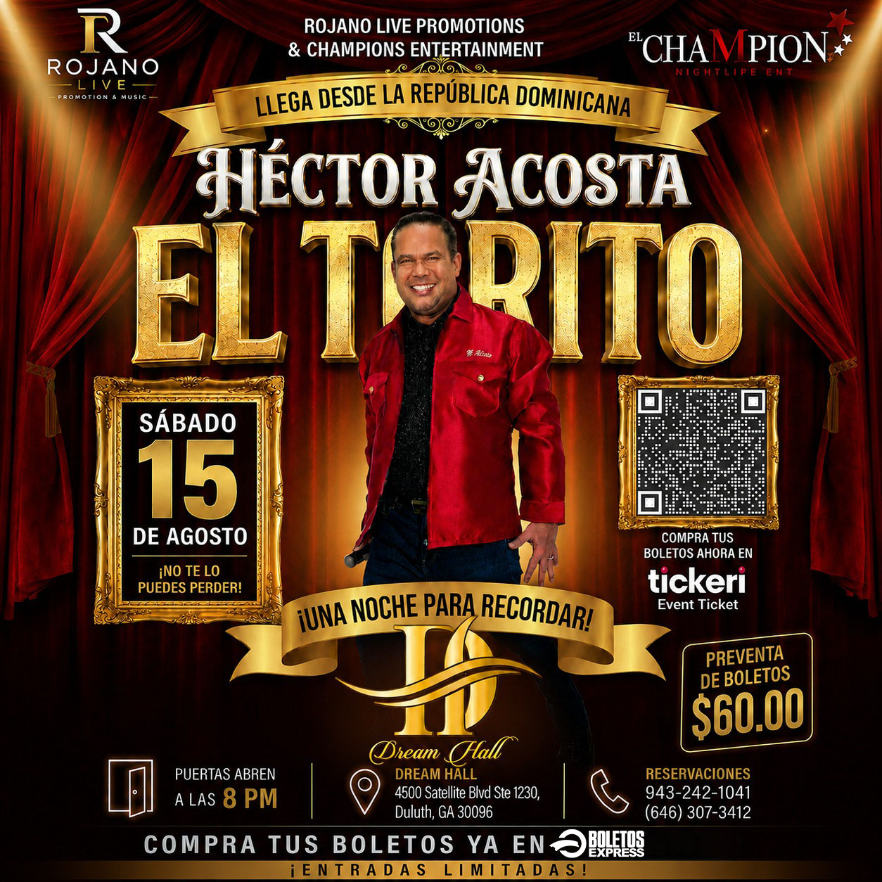 Buy tickets for HECTOR ACOSTA EL TORITO HECTOR ACOSTA EL TORITO