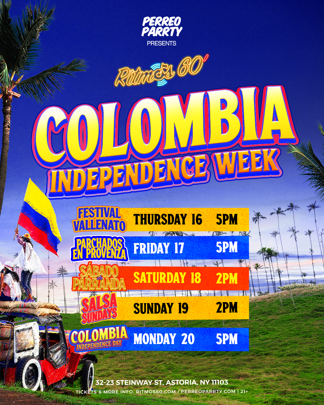 Buy tickets for Parranda Saturday Colombian Independence Celebration Legendary Ritmos Bar Parranda Saturday Colombian Independence Celebration Legendary Ritmos Bar