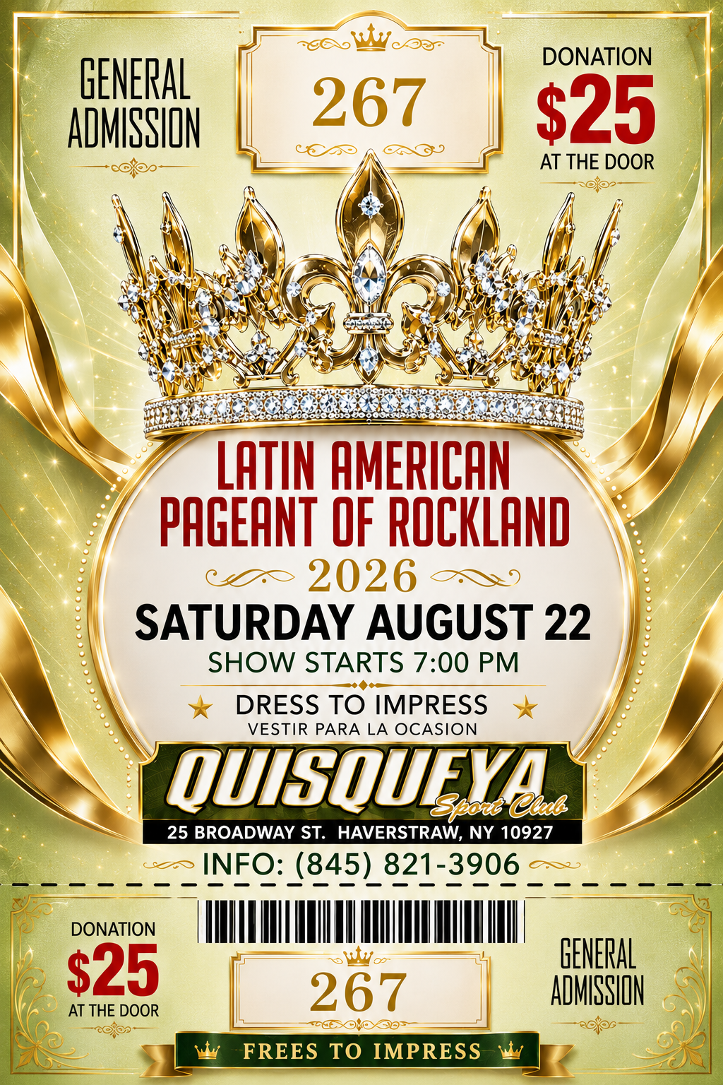 Buy tickets for LATIN AMERICAN PAGEANT OF ROCKLAND LATIN AMERICAN PAGEANT OF ROCKLAND