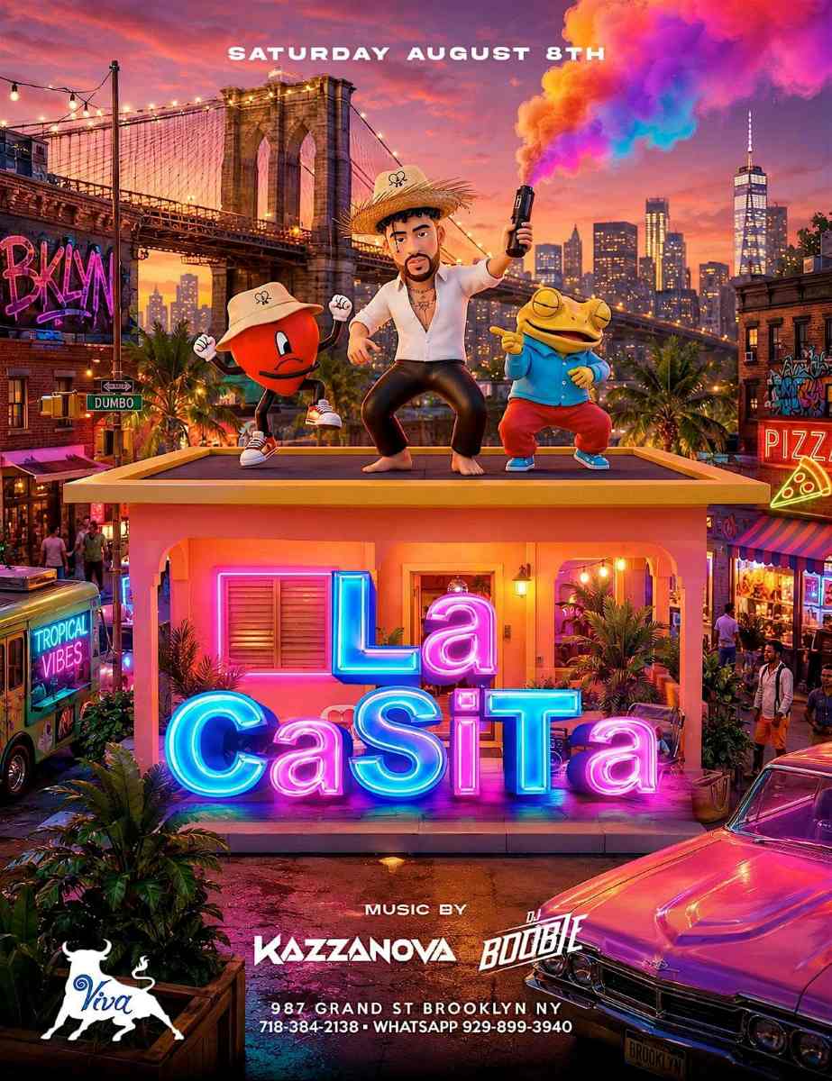 Buy tickets for La Casita Brooklyn at Viva Toro | Bad Bunny Party NYC – August 8 La Casita Brooklyn at Viva Toro | Bad Bunny Party NYC – August 8