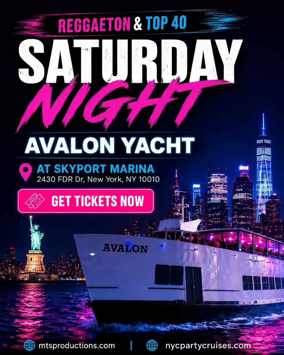 Buy tickets for Reggaeton Boat Party NYC | Avalon Yacht at Skyport Marina – August 8 Reggaeton Boat Party NYC | Avalon Yacht at Skyport Marina – August 8
