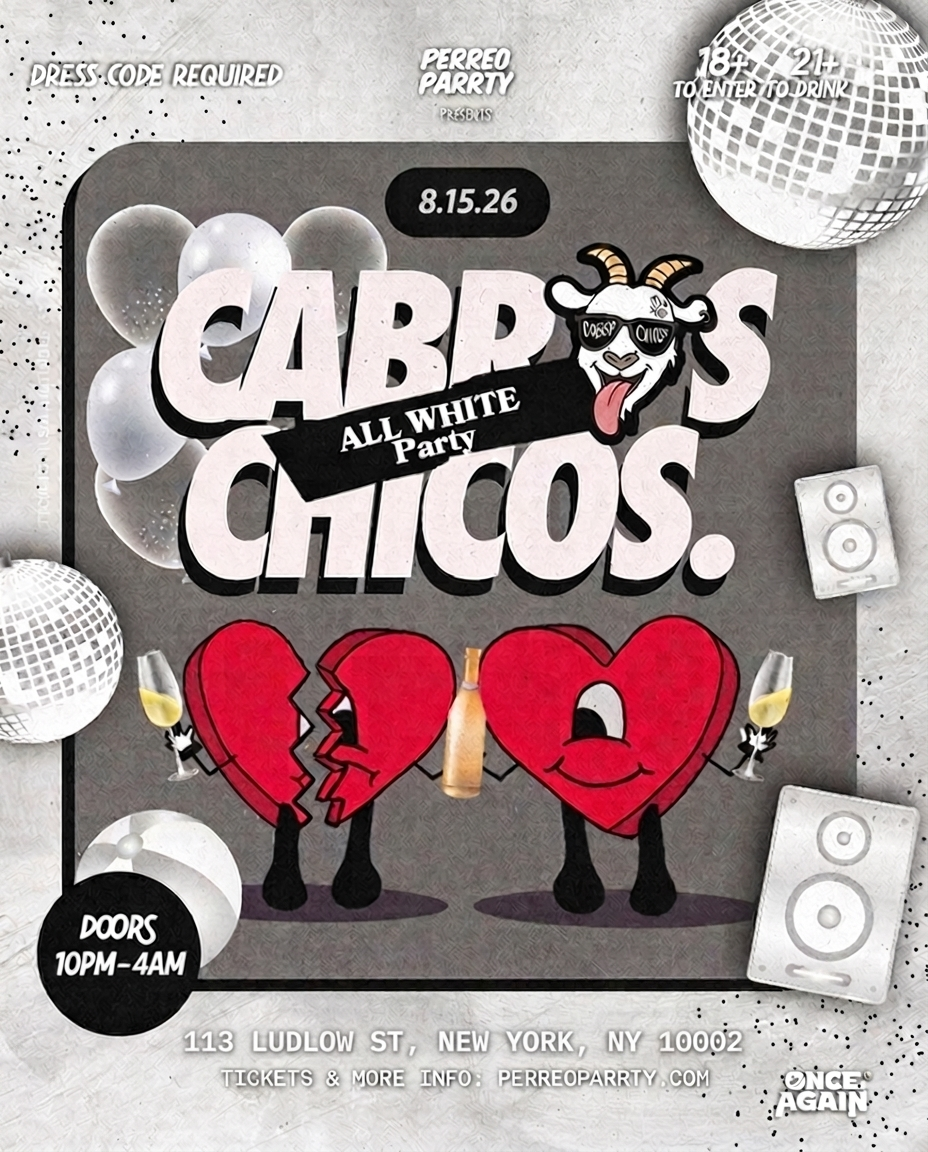 Buy tickets for Cabros Chicos: All White Parrty | Reggaeton Latin Dance Party (18+) Cabros Chicos: All White Parrty | Reggaeton Latin Dance Party (18+)