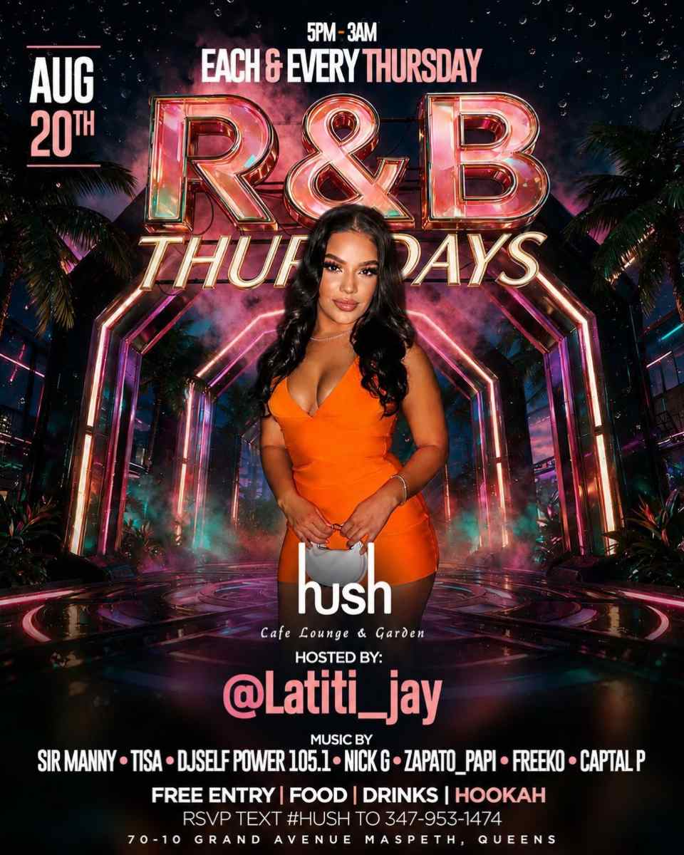 R&B Thursdays at Hush Lounge Garden Queens
