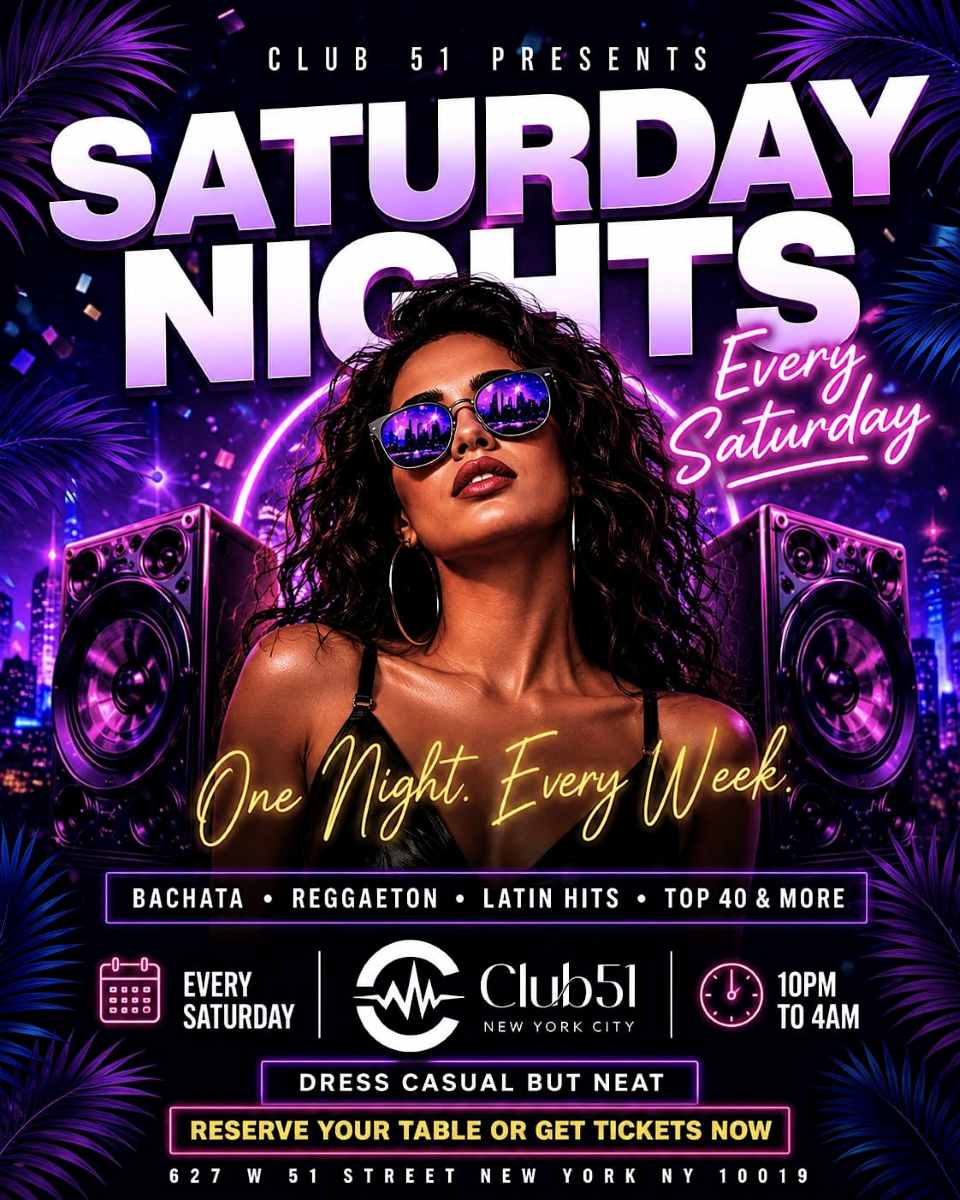 Buy tickets for Saturday Nights at Club 51 NYC – Latin Night Saturday Saturday Nights at Club 51 NYC – Latin Night Saturday