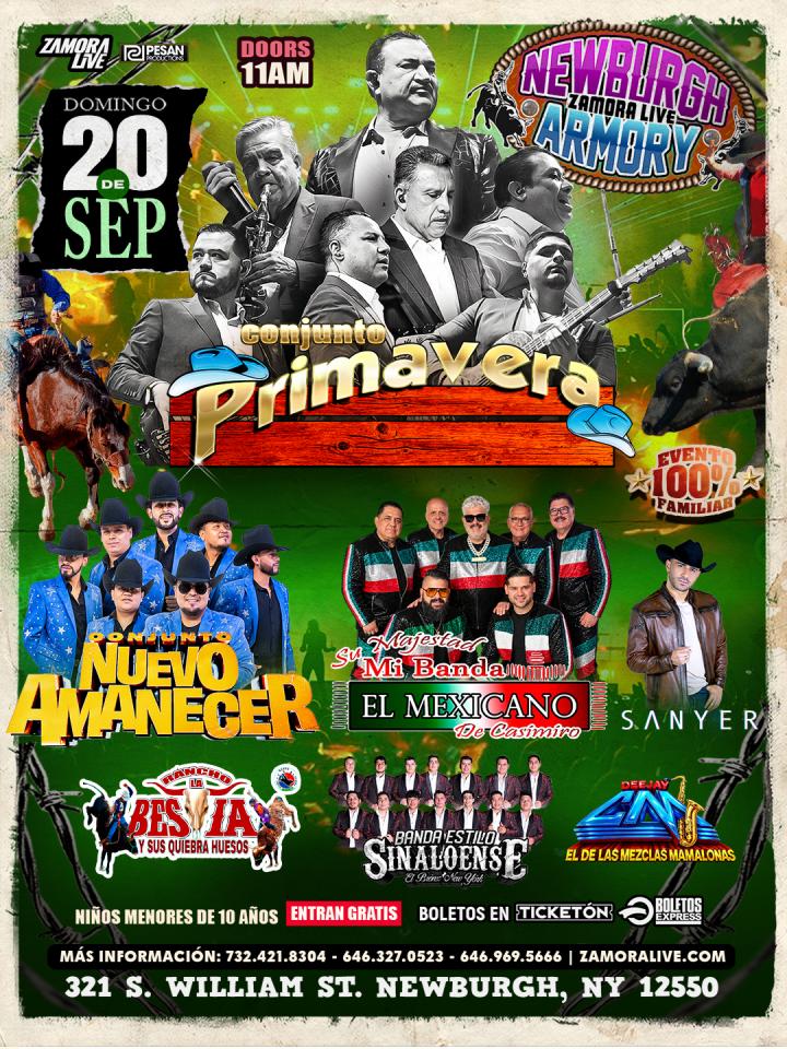 CONJUNTO PRIMAVERA • MI BANDA EL MEXICANO • CONJUNTO NUEVO AMANECER Y MÁS! EN NEWBURGH ARMORY