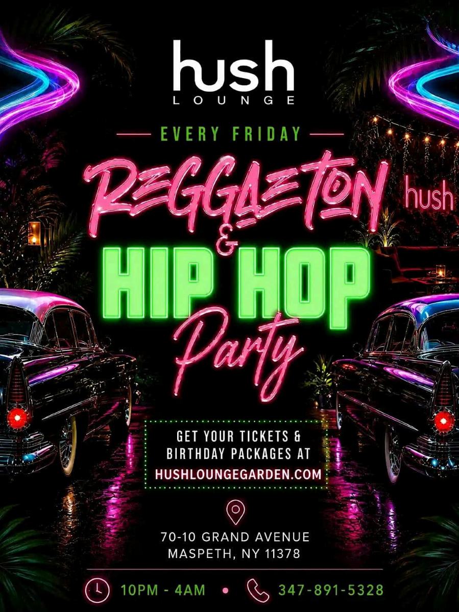Reggaeton & Hip Hop Party NYC at Hush Lounge Garden | Sep 4, 2026