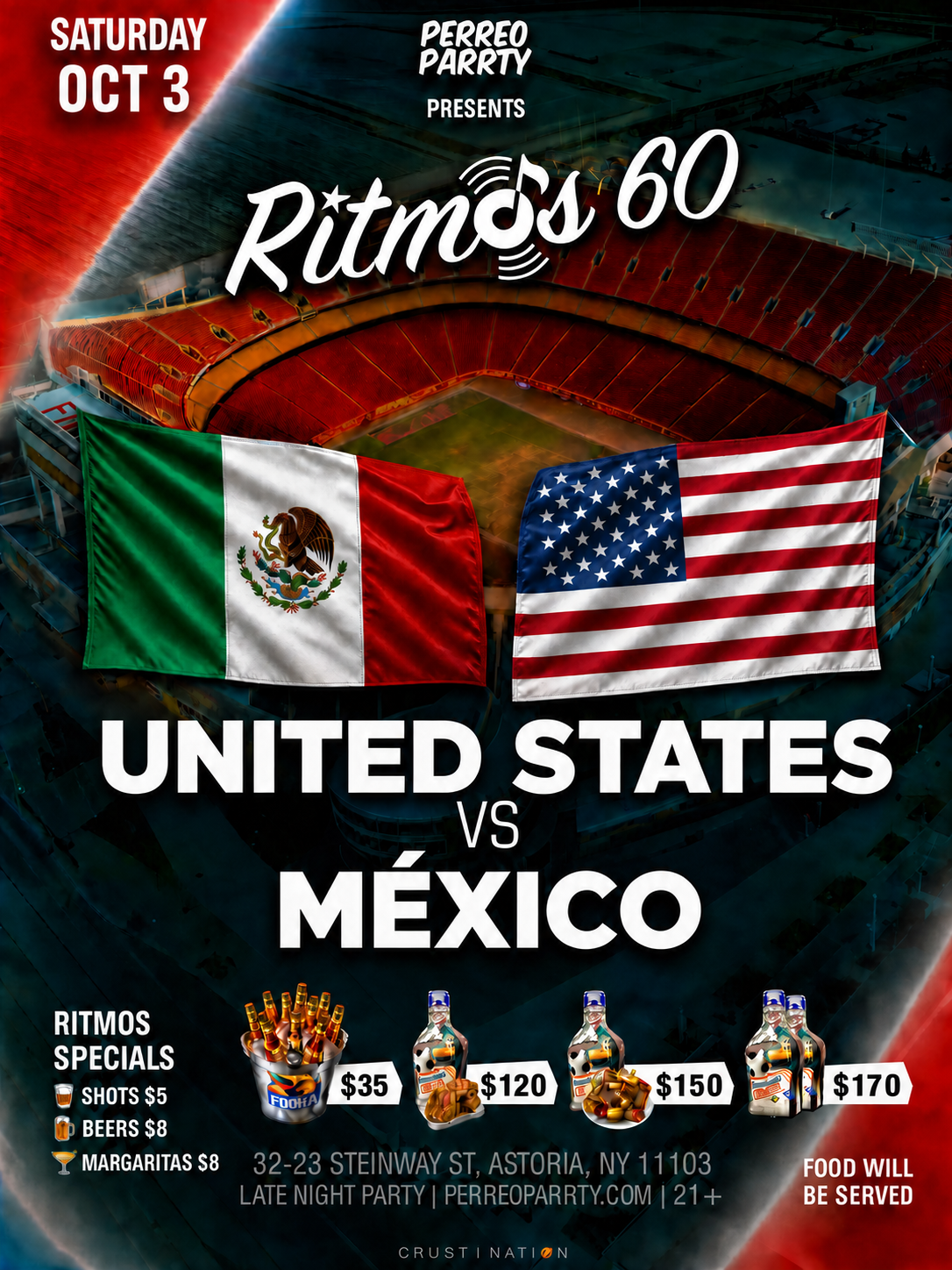 Mexico vs USA Soccer Game Watch Party at Ritmos 60 Salsa Bar