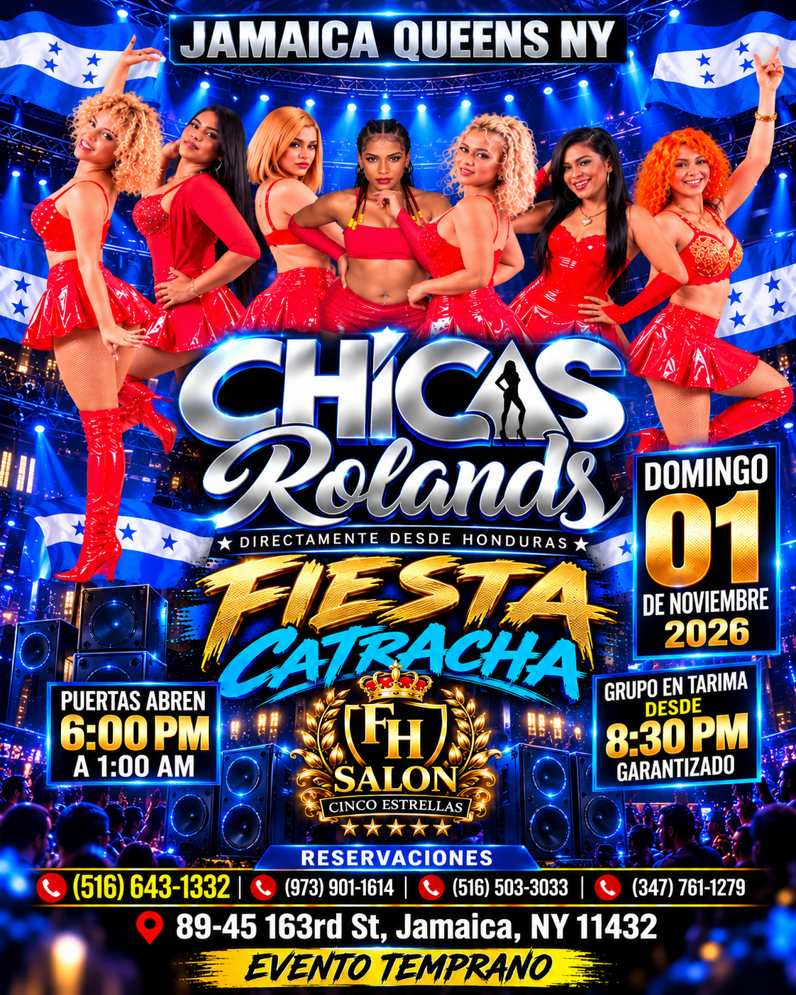 Chicas Rolands / Dom 1 Nov / Fiesta Catracha / Jamaica, Queens NY