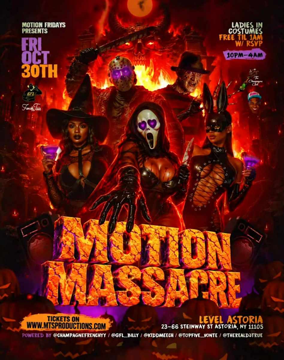 Buy tickets for Motion Massacre Halloween Party at LEVEL Astoria Motion Massacre Halloween Party at LEVEL Astoria