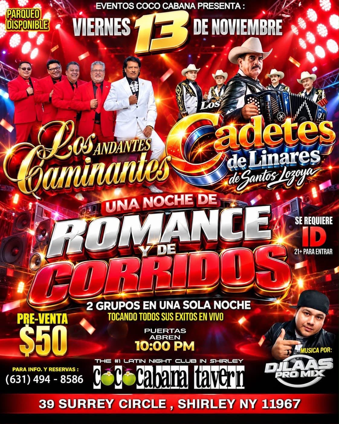 Los caminantes vs Cadetes Linares / Viernes 13 Nov / Shirley Long island NY