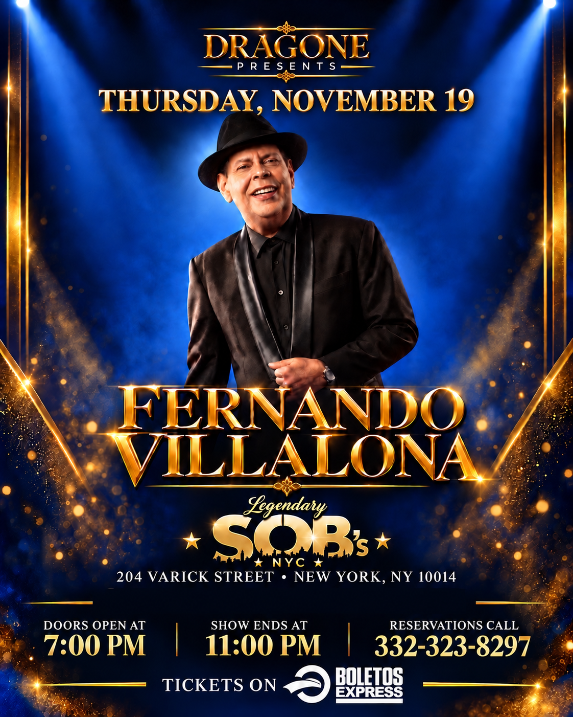 Buy tickets for Fernando Villalona at SOB's Fernando Villalona at SOB's