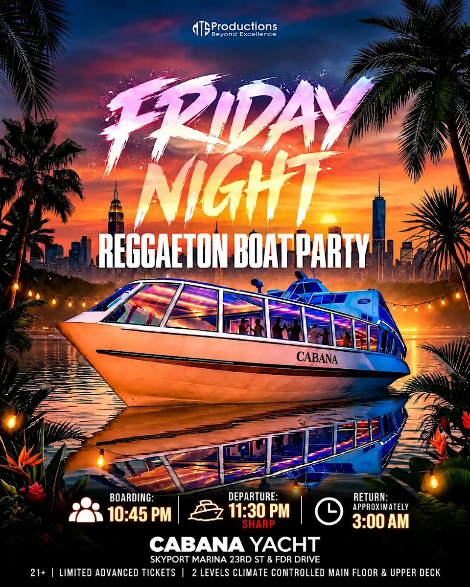 Reggaeton Boat Party NYC | Cabana Yacht at Skyport Marina | Oct 23