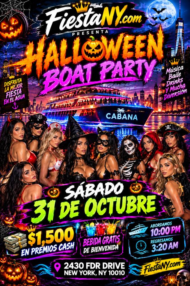 HALLOWEEN EN BARCO + $1500 CASH EN PREMIOS