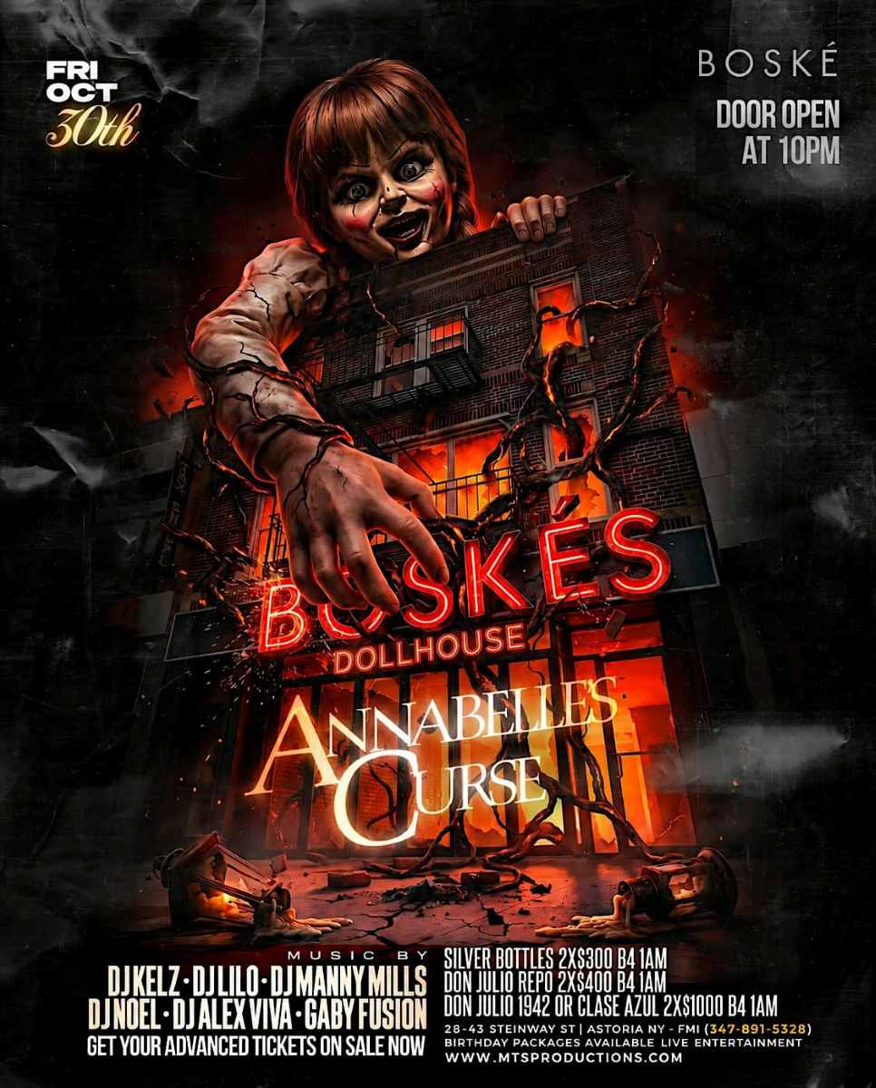 Boské’s Dollhouse: Annabelle’s Curse – Halloween Party in Astoria, Queens