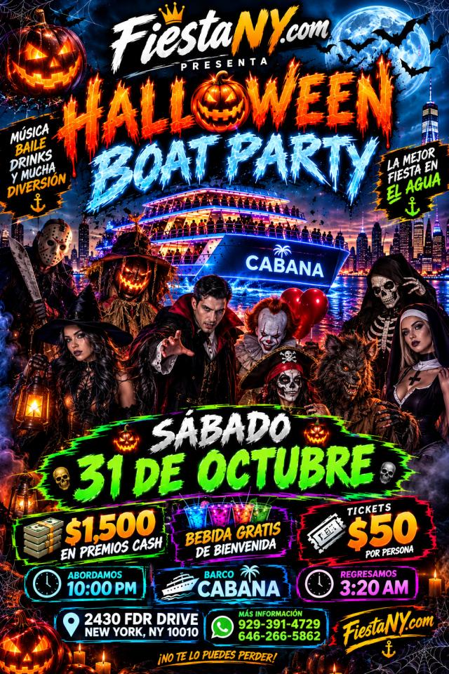 Buy tickets for HALLOWEEN EN BARCO + $1500 CASH EN PREMIOS HALLOWEEN EN BARCO + $1500 CASH EN PREMIOS